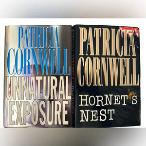 2 Patricia Cornwell hard back books- Unnatural Exposure and The Hornets …